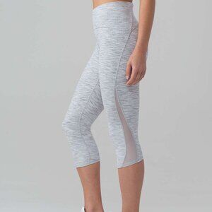 Women's Lululemon Train Times Crop Wee Are From Space Grey Gray White Size 4
